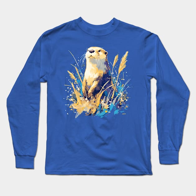 otter Long Sleeve T-Shirt by StevenBag